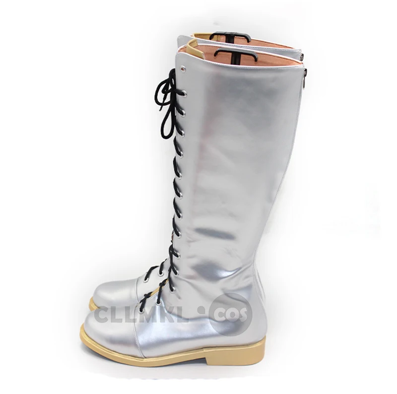 ルミ・ゾイ・ミラ コスプレ衣装靴 ホワイト ハンドメイド フェイクレザーブーツ