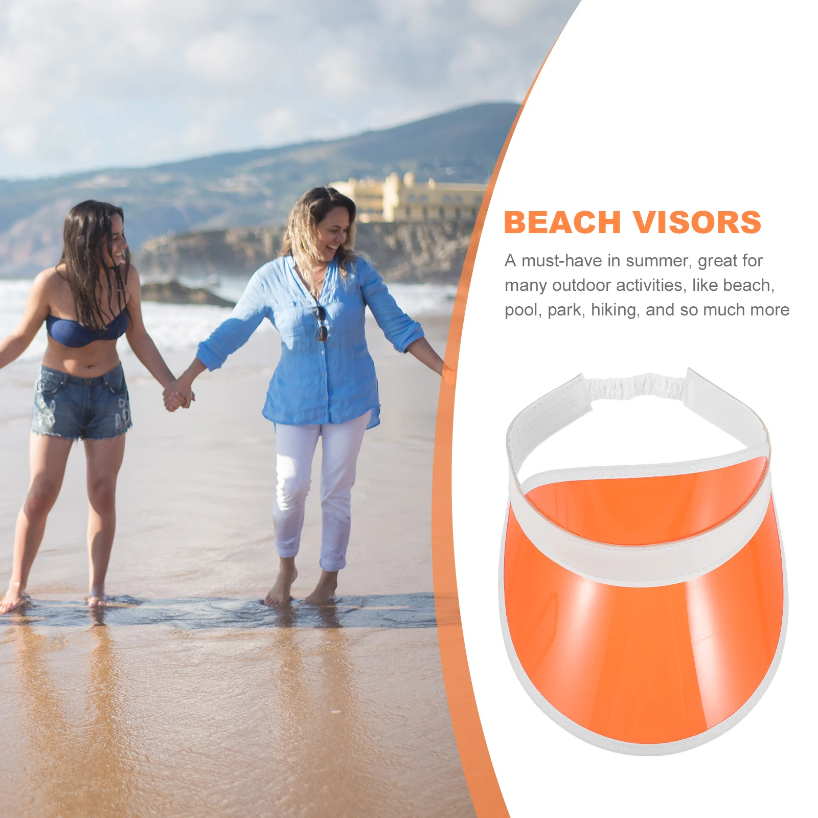 

Summer Beach Sun Visor Hat For Women Uv Protection Lightweight Orange Visor Outdoor Sports Pool Park Hiking Gift