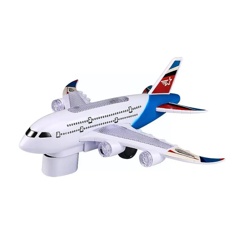 

23cm DIY Assembly Airbus Aircraft Autopilot Flash Sound Aircraft Music Lighting Toys Electric Airplane DIY Toy For Children G6R9