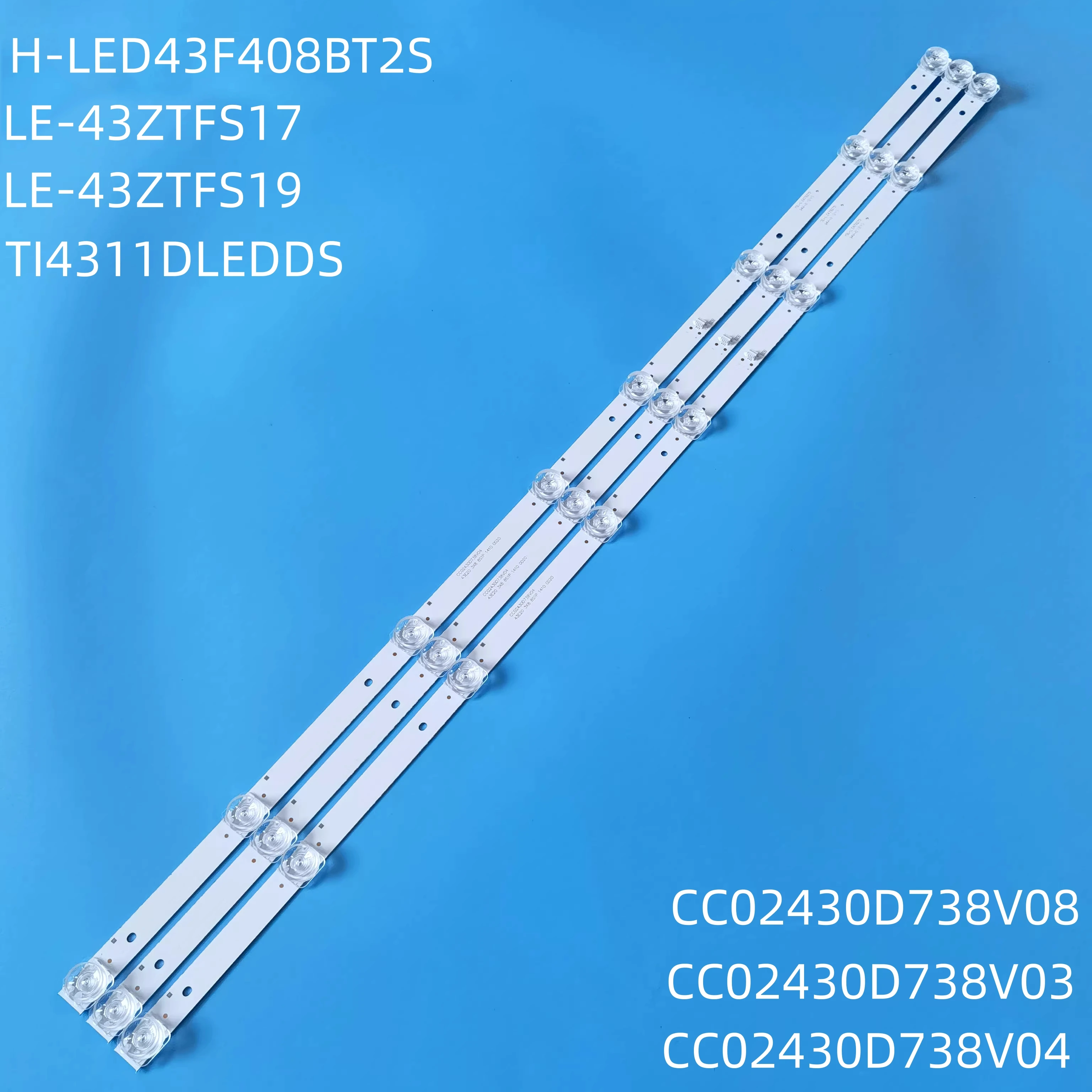 LED backlight cc02430d738v04 43e20 3x8 cc02430d7380v08 for YUNO-43FTC245 Hi 43ft102x 43fs112x 43fsy112x Leben le-led43fs282t2