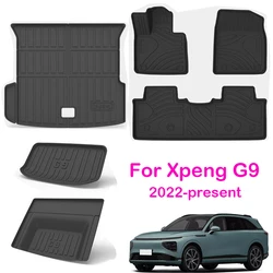 for Xpeng G9 Car Floor Mats Trunk Mats Cargo Liner Protector Waterproof Non-slip Foot Pads 2022-2024 Trunk Carpet Kit
