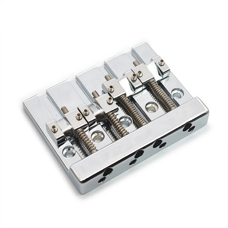 

A57T Vintage Fixed 4 String Bass Bridge Bottom Through 82.3X63.5MM String Spacing 19MM Silver