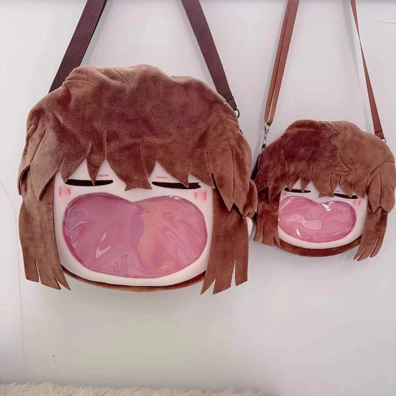 الجملة أنيمي دور فتاة أنيتا هايلي Kawaii تأثيري على ظهره Itabag لوليتا المرأة DIY مضحك الوجه شفافة حقيبة كتف هدية
