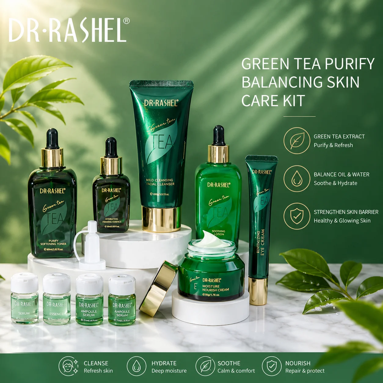 DR·RASHEL Hyaluronsäure-Hautpflegeset Tiefenhydratation Antioxidans Perfekt als Geschenk – Detail 2