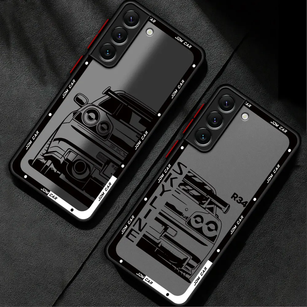 JDM Dream Car Soft Phone Case for Samsung Galaxy S23 Ultra S20 FE S24 Ultra S10 Lite S9 S22 Plus S21 S10 Hard PC Cases Cover