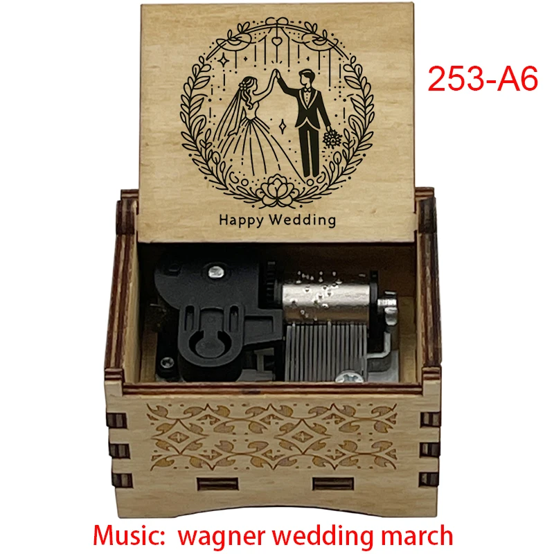 Wagner Wedding March Climax 14-seconds Adapted 18-Tone Music Box Desk Home Decor Family Gthering Party Gift for Friends