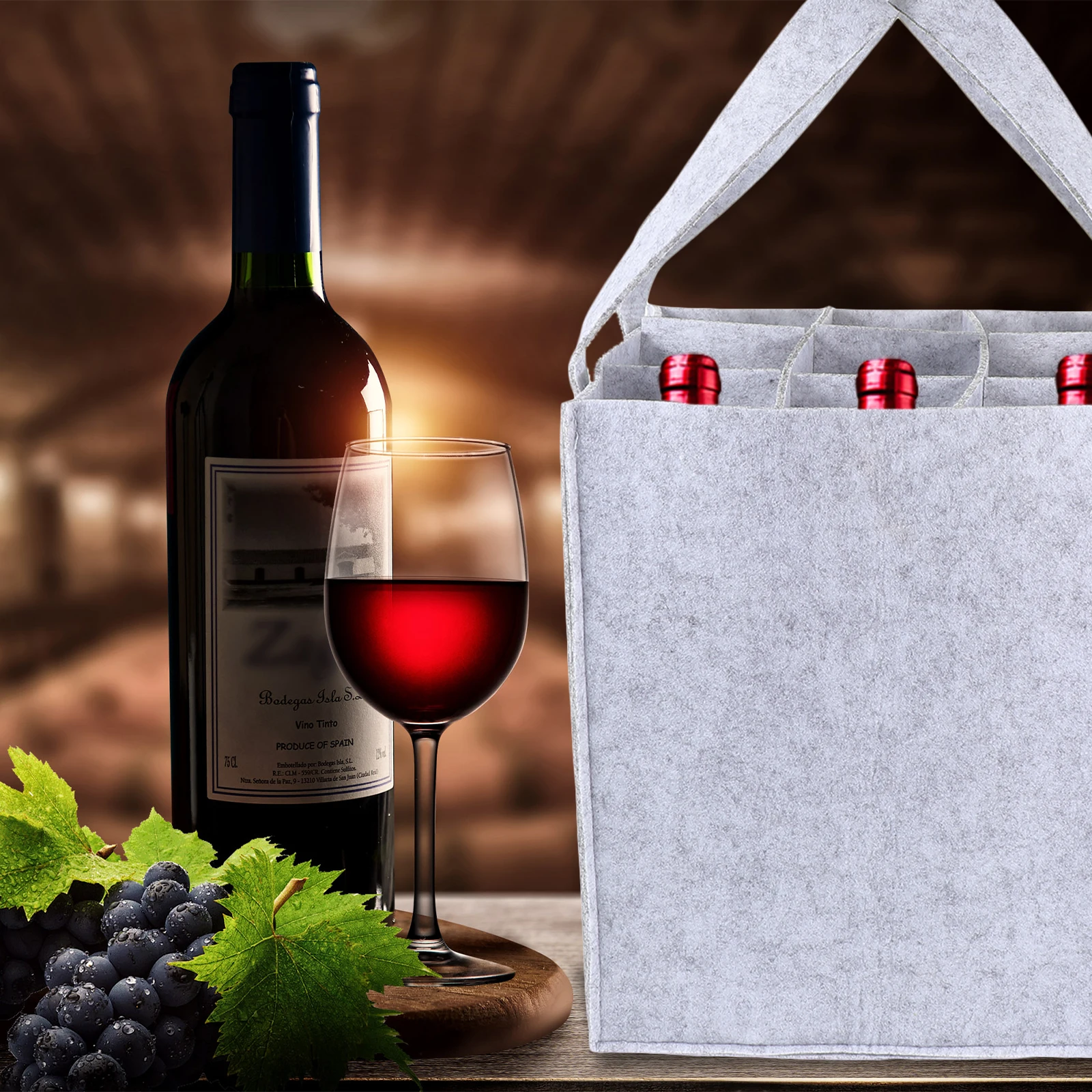 

1pc Red Wine Bag Creative Minimalist Design Bottle Cover For Party Decor Elegant Wine Bottle Sleeve Light Grey