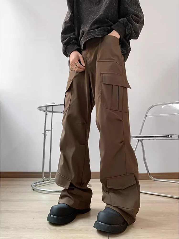 

Loose Straight Leg Workwear Trousers for Men Spring Autumn 2024 New American High Street Sle Wear Resistant Casual Pants