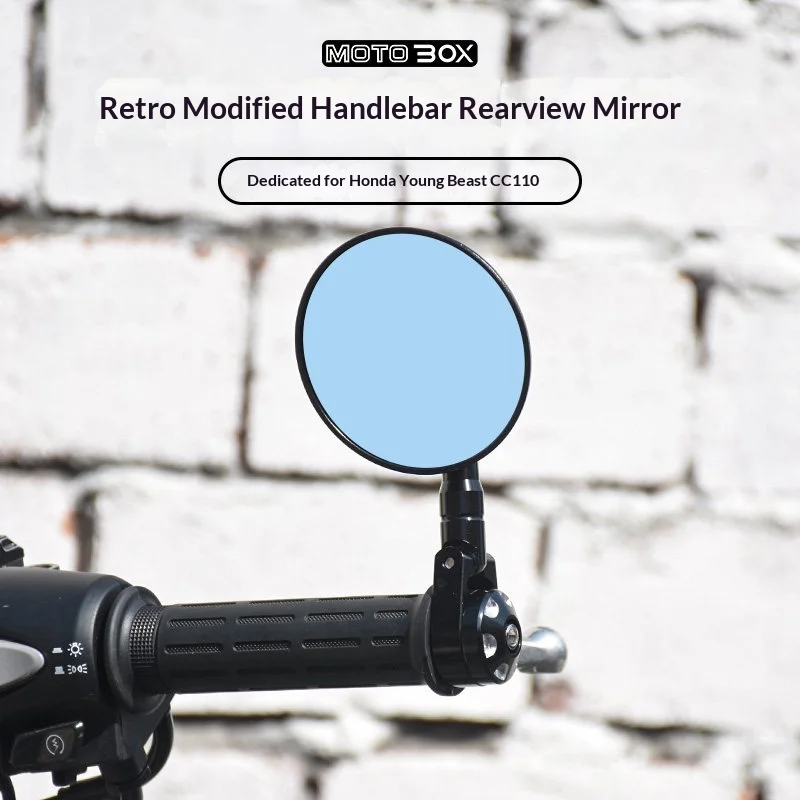 【Premium】For Honda Cross Cub CC110 modification: Retro-style handlebars, rearview mirrors, and reflectors for reverse vision