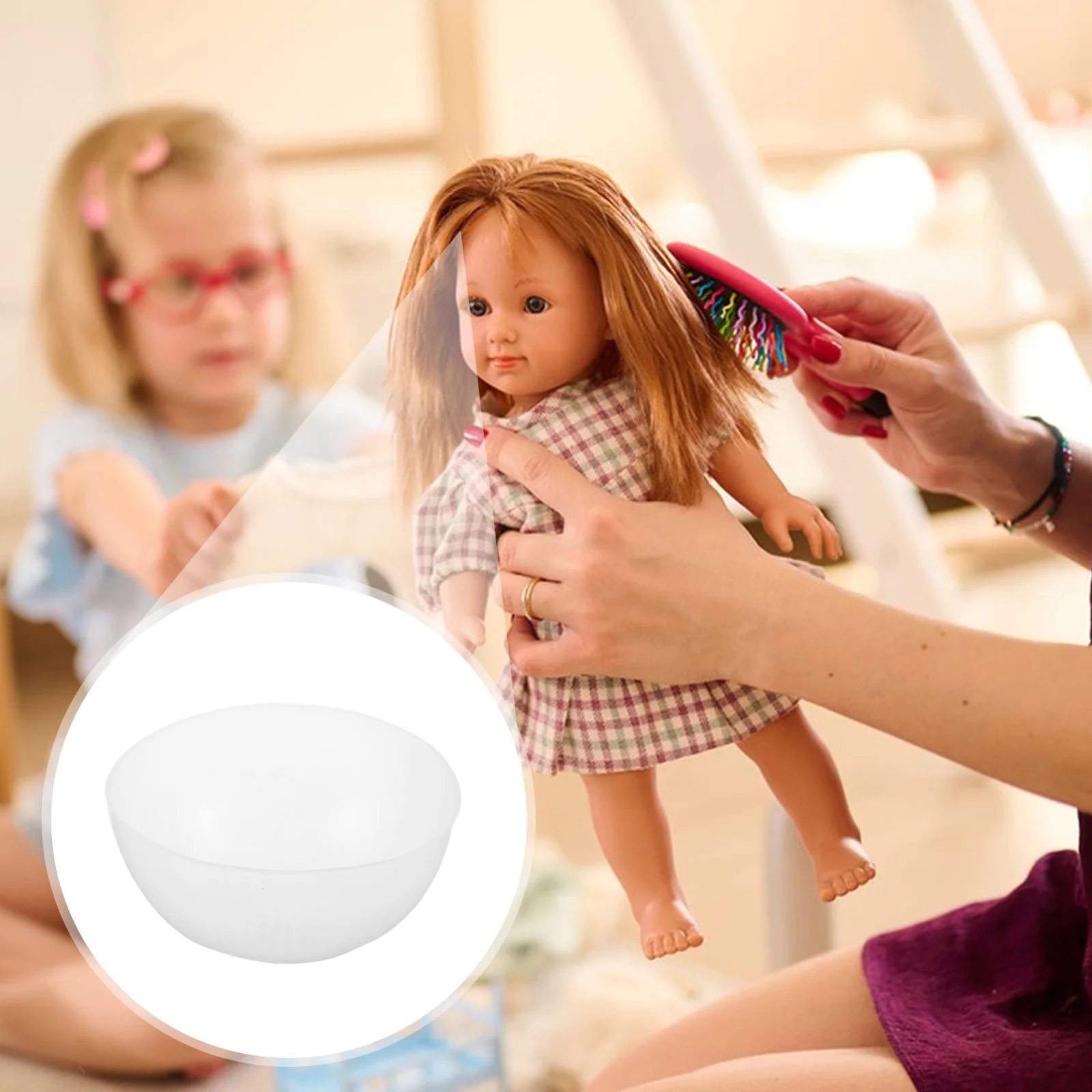 8Pcs Silicone Hair Cover Anti-Slip Cap for 22-24cm Head Circumference Styling and Protection Bjd Silicone Head Cap