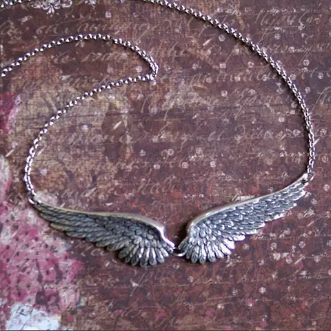 Collier ras du cou Vintage couleur argent, ailes d'ange, plumes, grand pendentif, chaînes à maillons, collier de déclaration pour femmes, cadeaux tribaux de mariage