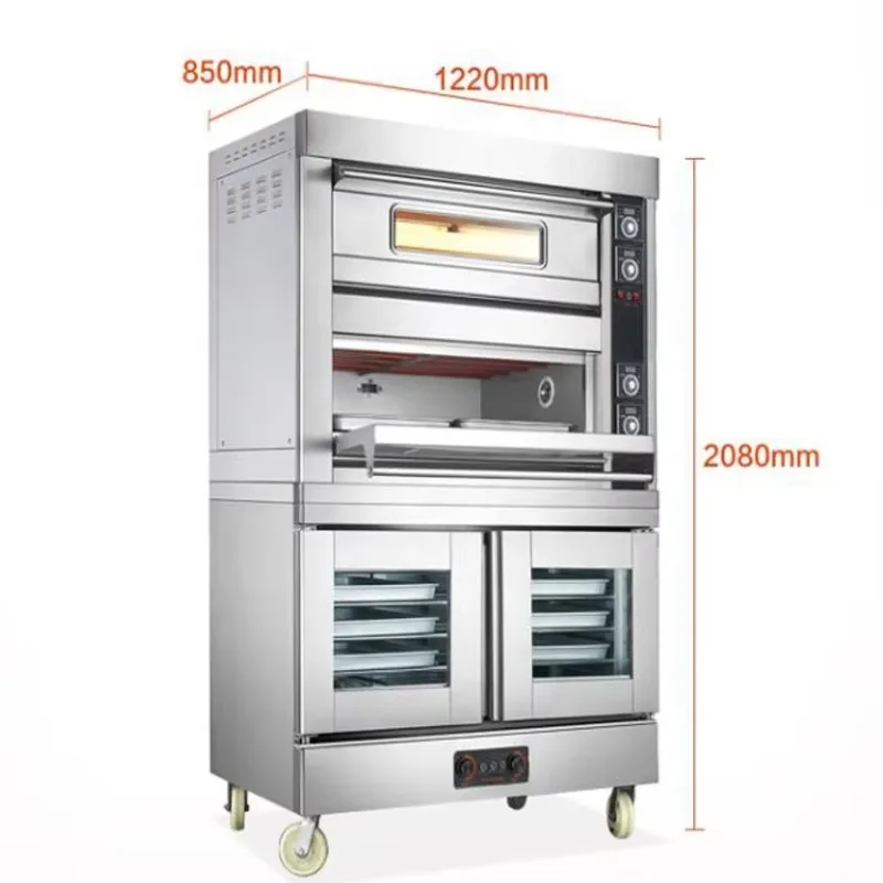 Customized Commercial Bread Baking Oven 2 Deck 4 Tray Electric Double Deck Oven with Proofer Bakery Equipment