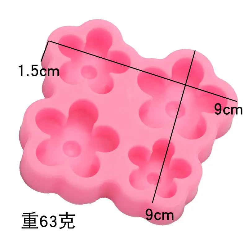 Fondant Five-petal Flower Chocolate Baking Cake Decoration Aromatherapy Wax Flakes Gypsum Epoxy Mould 15-1011