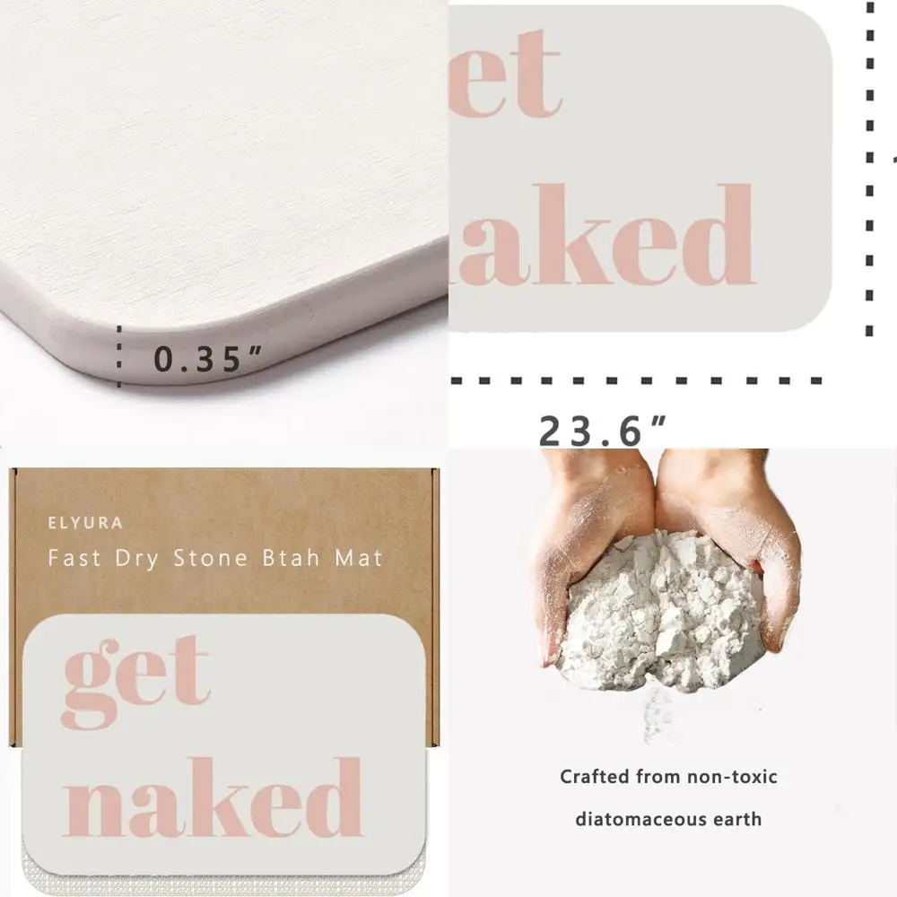 

Quick-Drying Non-Slip Bath Mat, Durable Diatomaceous Stone for Bathroom Floors