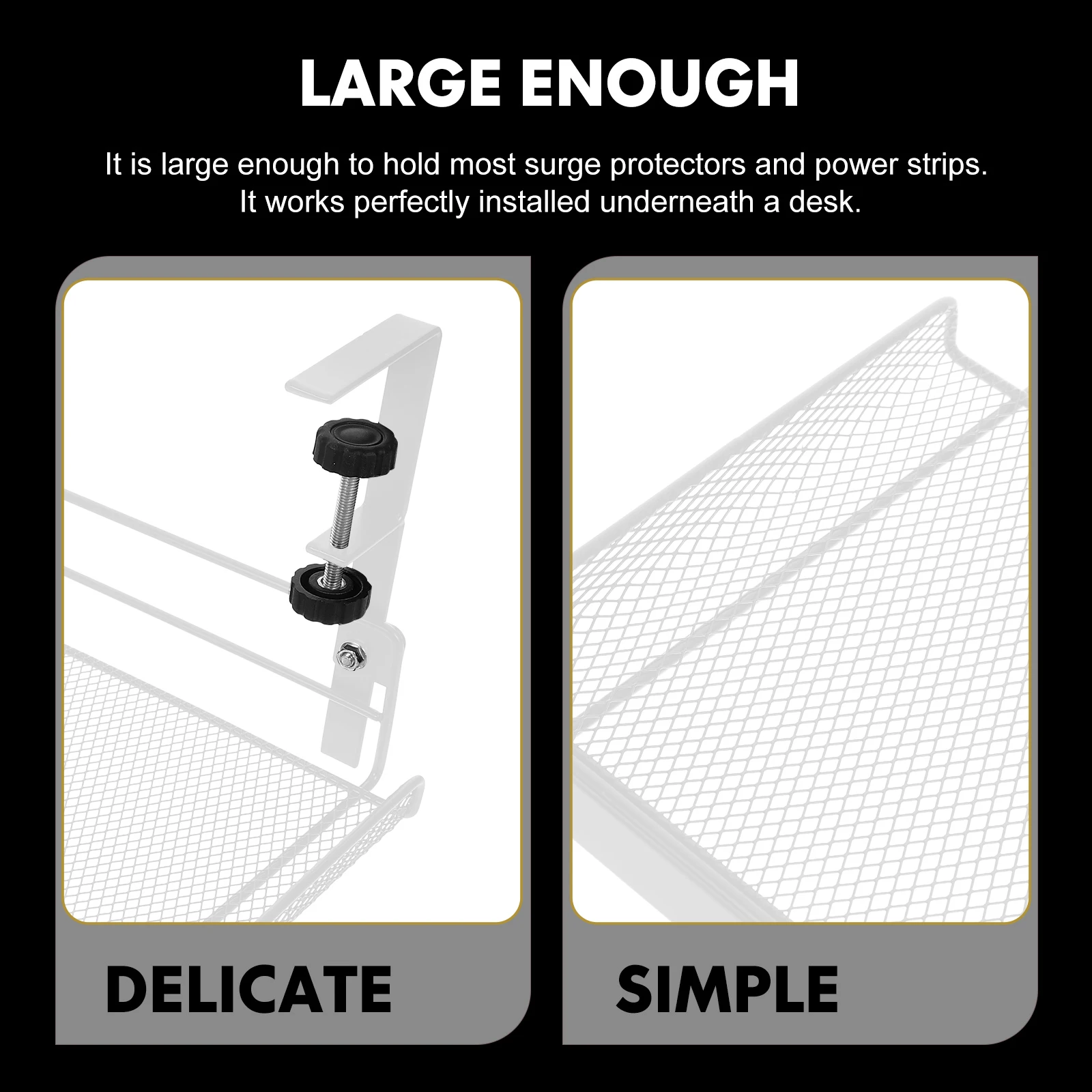 

Bureau Under Table Storage Hanging Basket Baskets Shelf File Organizer for Desk Office