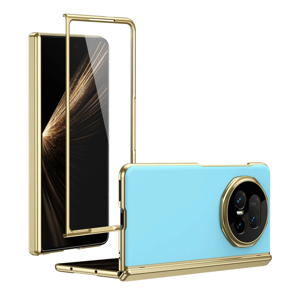 

Fashion Solid Color Phone Case For Honor Magic V5 Hinge Front Film Protective PC Hard Shell Back Cover