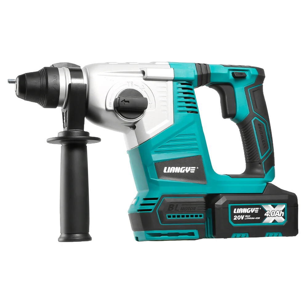 Class-leading Power Tool Factory 3-in-1 Brushless Cordless Rotary Chipping Hammer With 4.0Ah Lithium Battery