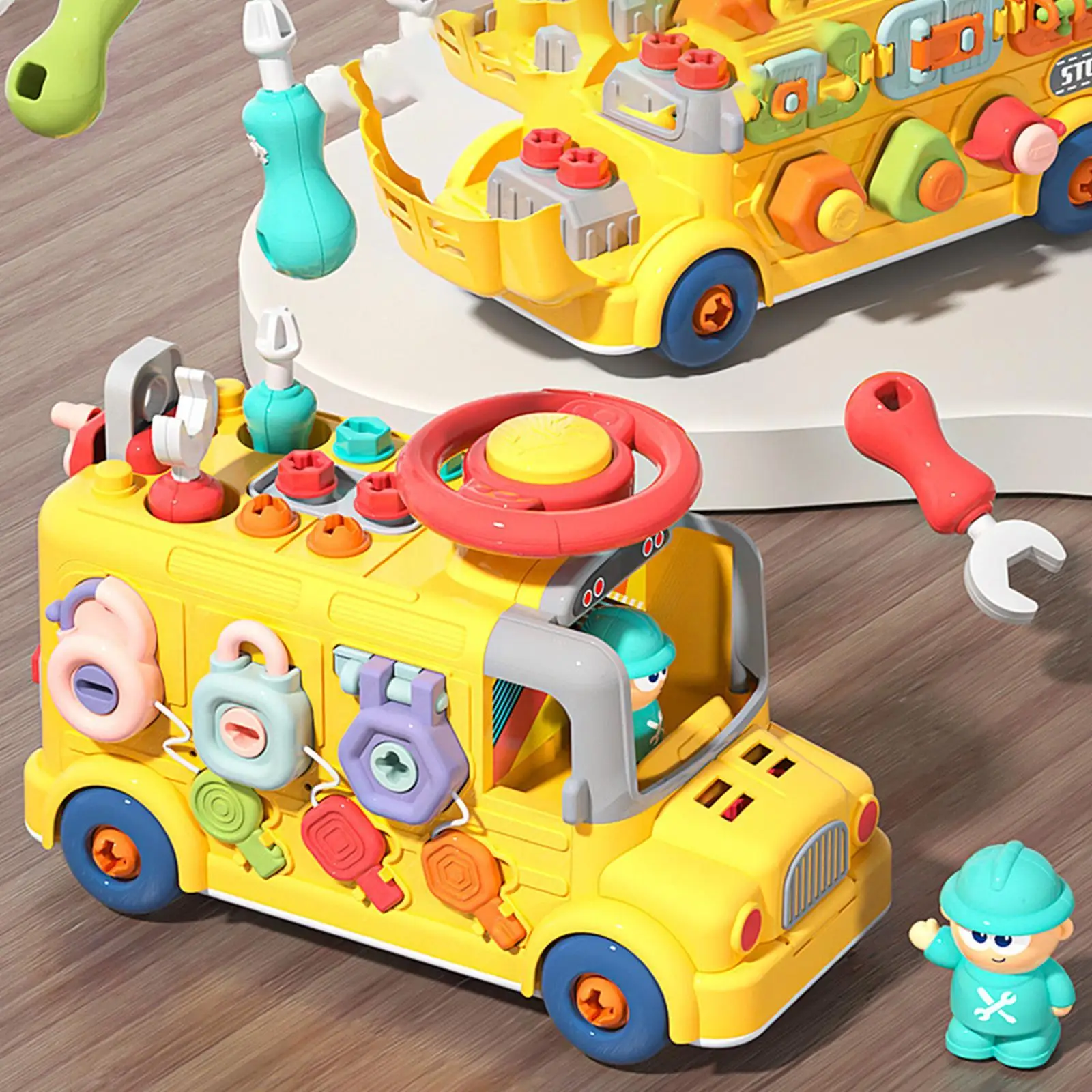 

Детский автобус, игрушка, сенсорная игрушка, дошкольная развивающая когнитивная способность, мелкая моторика