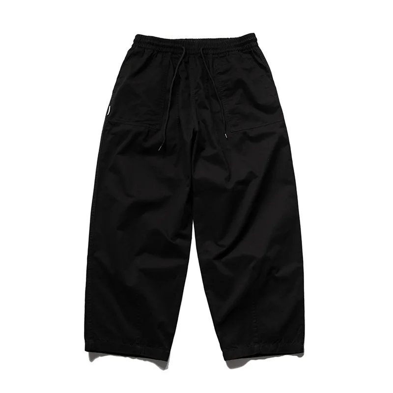 

Japanese-style Cityboy Silhouette Brushed Workwear Casual Pants Unisex Loose Straight-leg 100% Cotton Wide-leg Long Trousers