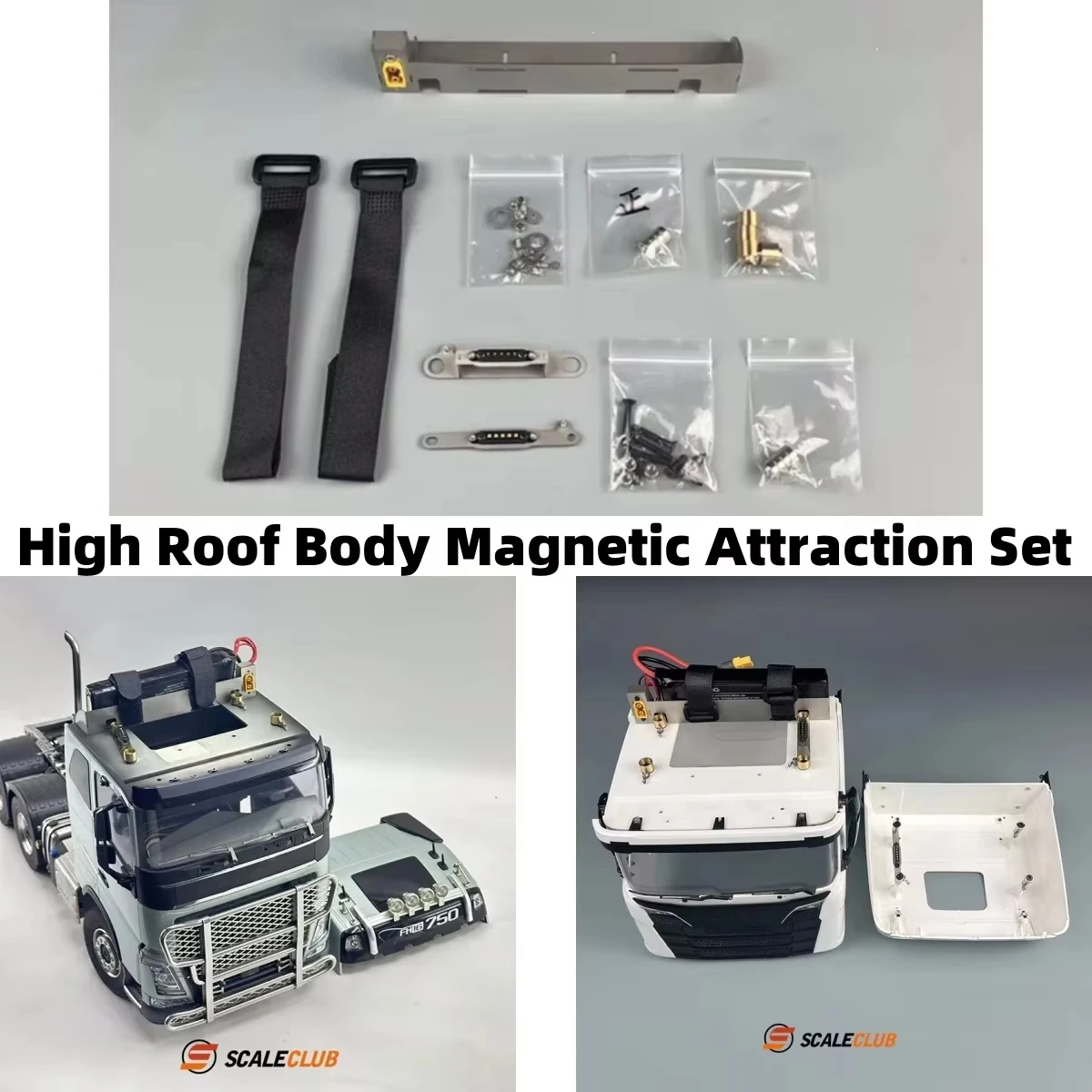 

High Roof Body Magnetic Attraction Set for 1/14 Tamiya RC Truck SCANIA 770S 56368 MAN FH750 ACTROS Model Toy Modification Part