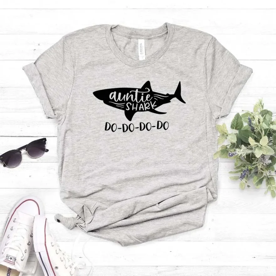 Fashion Auntie Shark do do do Women tshirt Cotton Casual Hipster Funny t-shirt Gift Lady Yong Girl Top Tee  t shirt women