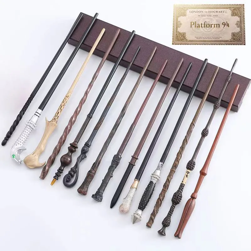 26 Kinds of 35-42cm Metal Core Magic Wands Toys Hermione Ron Dumbledore Malfoy Magical Wand Toy Children Christmas Gift 2022 New