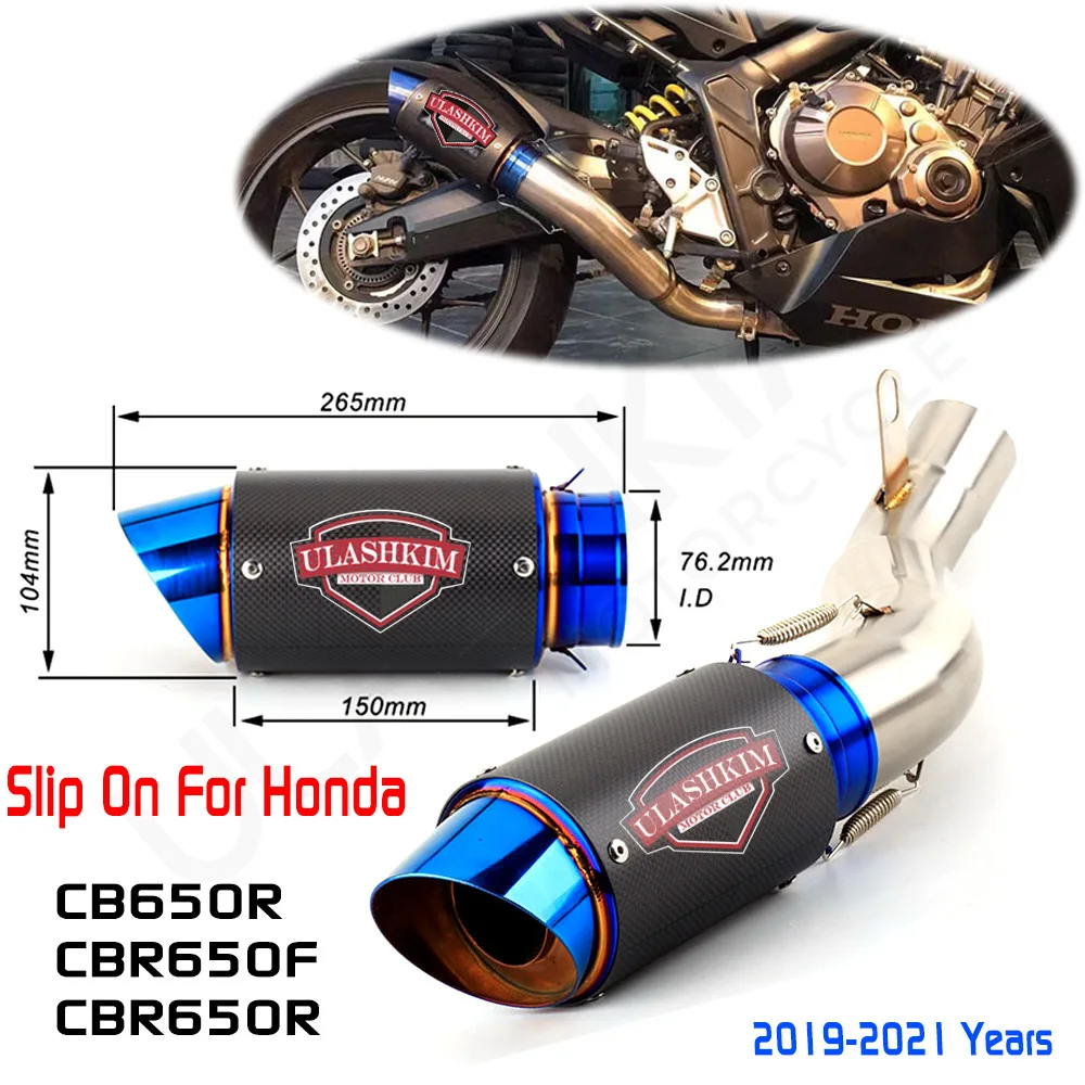 

Exhaust Slip On For Honda CB650F CB650R CBR650R 2019-2021 Exhaust Muffler Escape