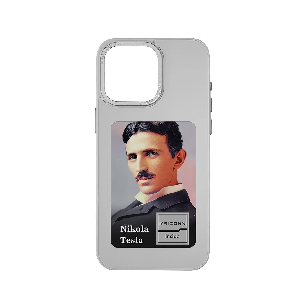 Nova capa de telefone NFC E Ink para iPhone 16 Pro Max - Design DIY de menina de desenho animado, capa inteligente sem bateria