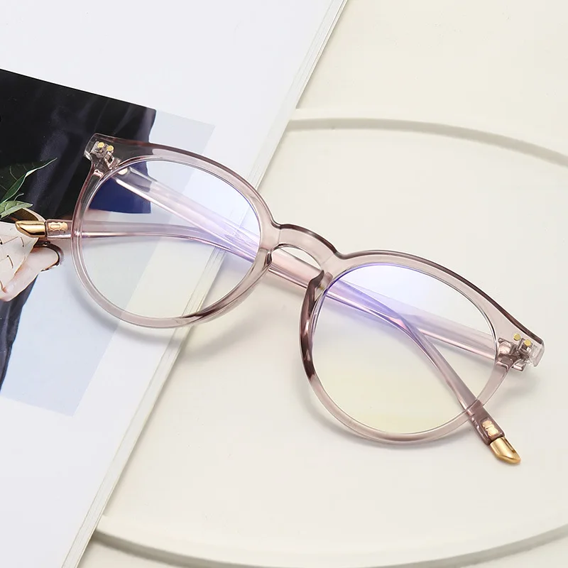 

Transparent Glasses for Women Men Fashion Clear Anti Blue Light Computer Glasses Female Retro Round Full Frame Plain Glasses