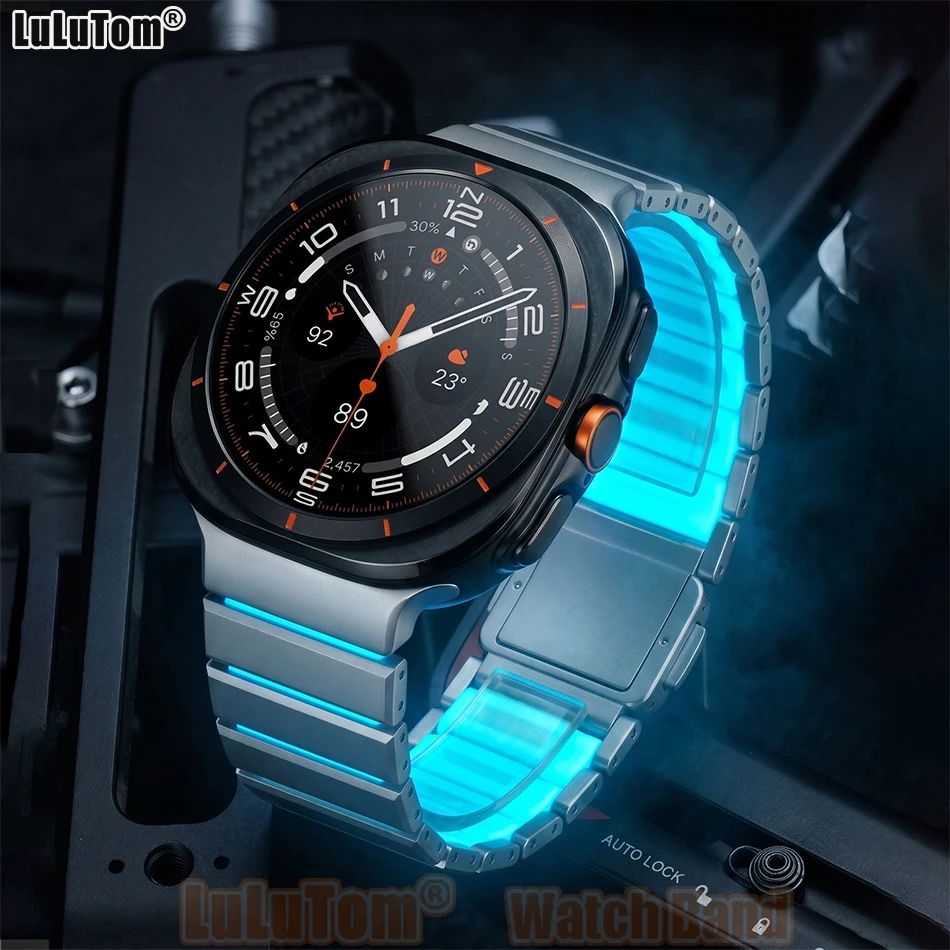 Stainless Steel Silicone For Samsung Galaxy Watch 9 Ultra 2/1 2026 47mm Galaxy 9 8 40/44mm Classic 46mm Luminous Magnetic Straps
