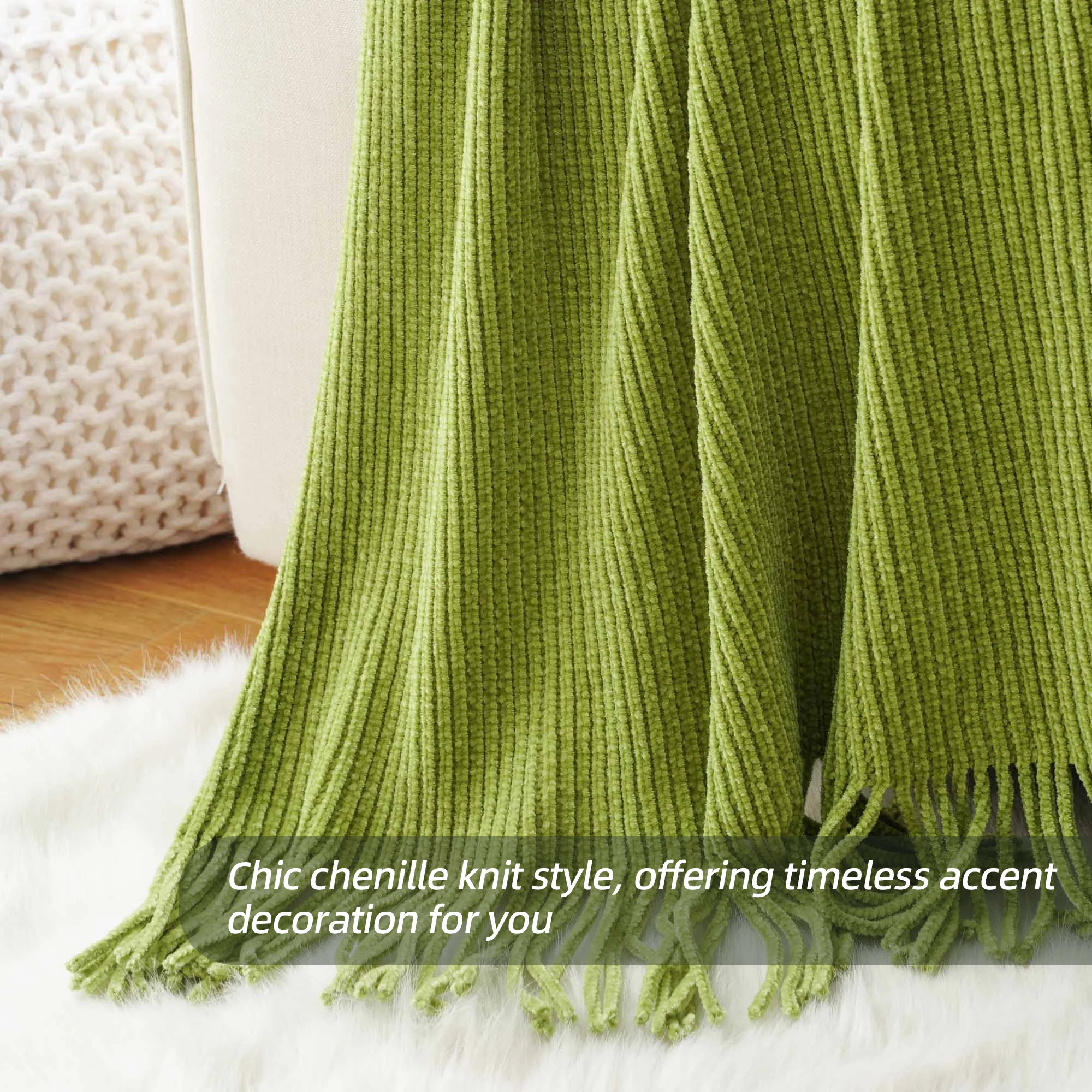 Battilo Chenille Knit Blankets with Tassels Caramel Plaid Throw Blanket for Bed Couch Decorative Sofa Blanket Bedroom Fall Decor