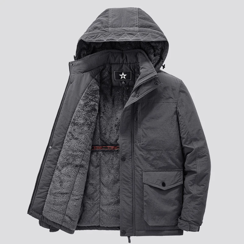 Casaco de lã de inverno dos homens parka engrossar jaqueta à prova de vento masculino carga do vintage casaco de algodão moda quente casual parkas jaquetas masculinas 6xl