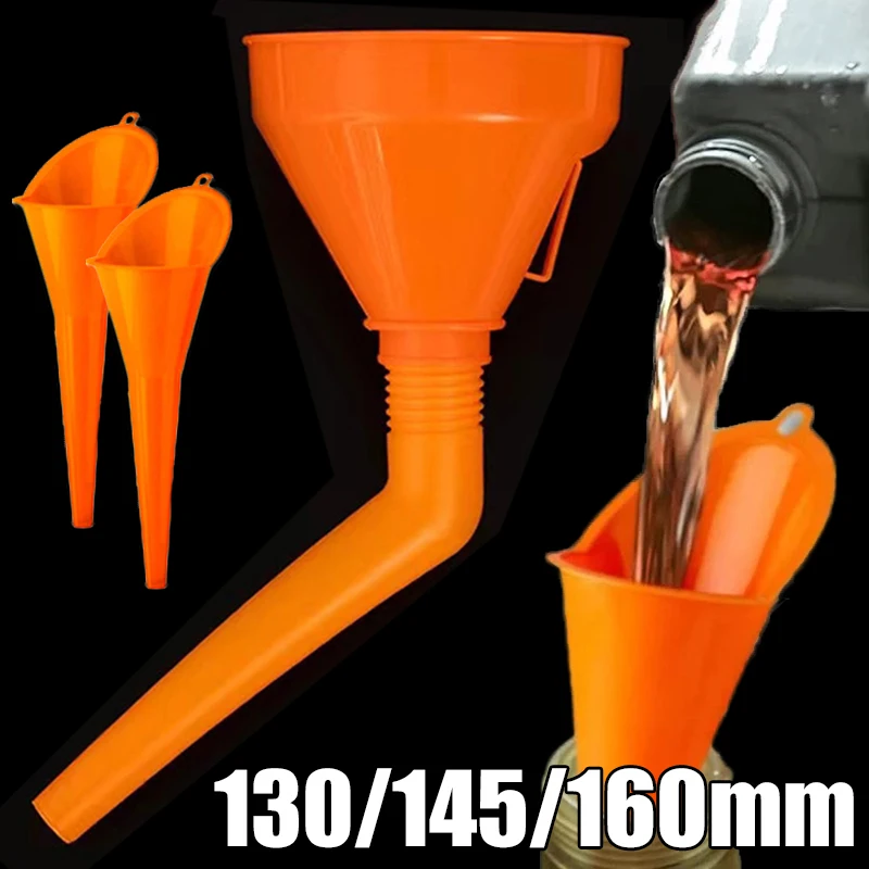 130/145/160mm Universal Car Refueling Funnel with Filter Detachable Hose Motorcycle Gasoline Oil Filling Funnels Tools