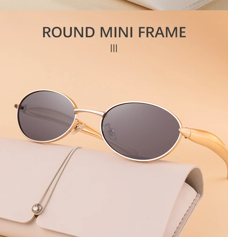 Ovale Punk-Sonnenbrille mit kleinem Rahmen für Damen, 2025, Luxusmarke, Vintage-Stil, Metall, Fahren, Sonnenbrille für Damen, Mode, Retro-Farbtöne, UV400 – Detail 6