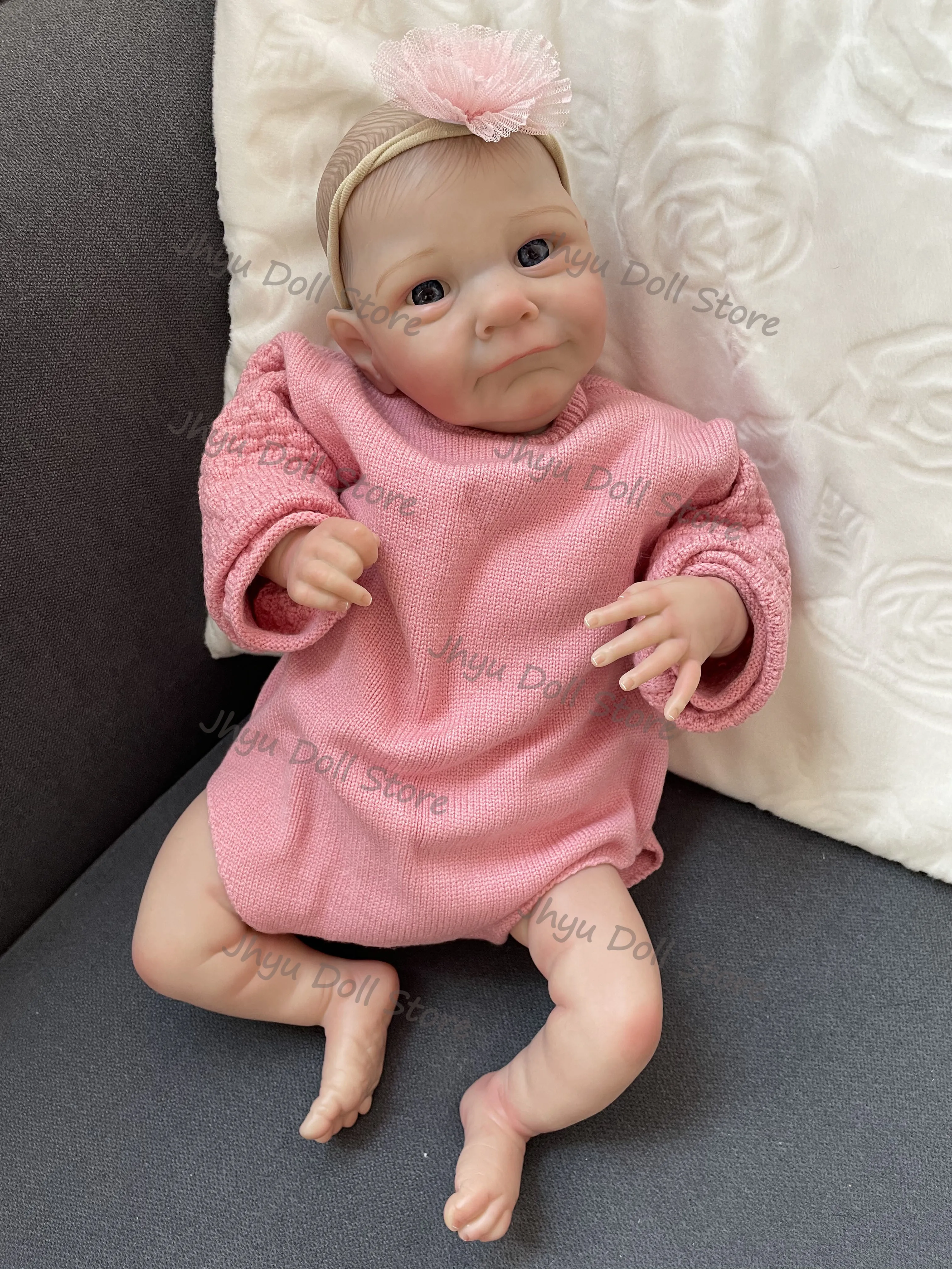 

48cm Soft Cotton Body Handmade Lovely Lifelike Reborn Doll Multiple Layers Painting 3D Skin Children's Birthday Christmas Gift