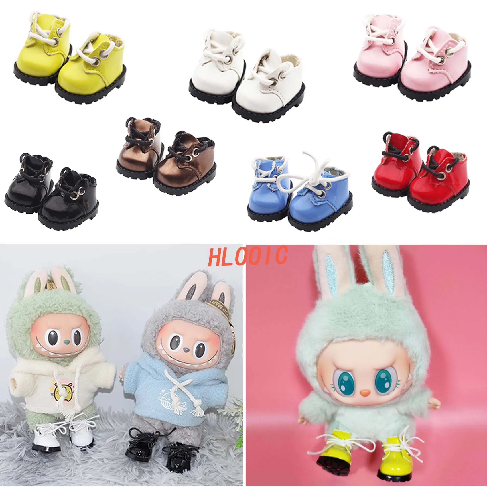 15cm 17cm Labubu shoes (3.8*2.3cm)   Labubu  V1 V2  Have a seat Macaron  &Monchhichi &StellaLou &10cm EXO/Cotton doll toy Shoes