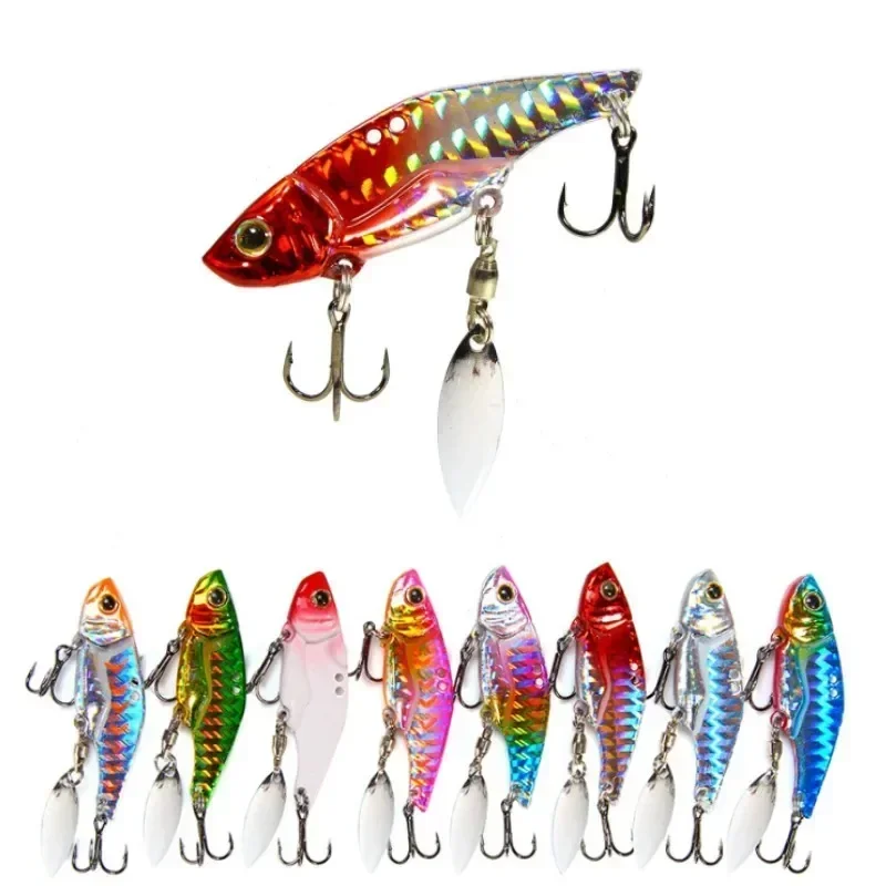 

EASYFISH 12/16g Fishing Lure Sequin Lure Metal Vib Blade Glow 55mm Sinking Vibration Tail Spinner Baits Vibe for Bass Pike Perch