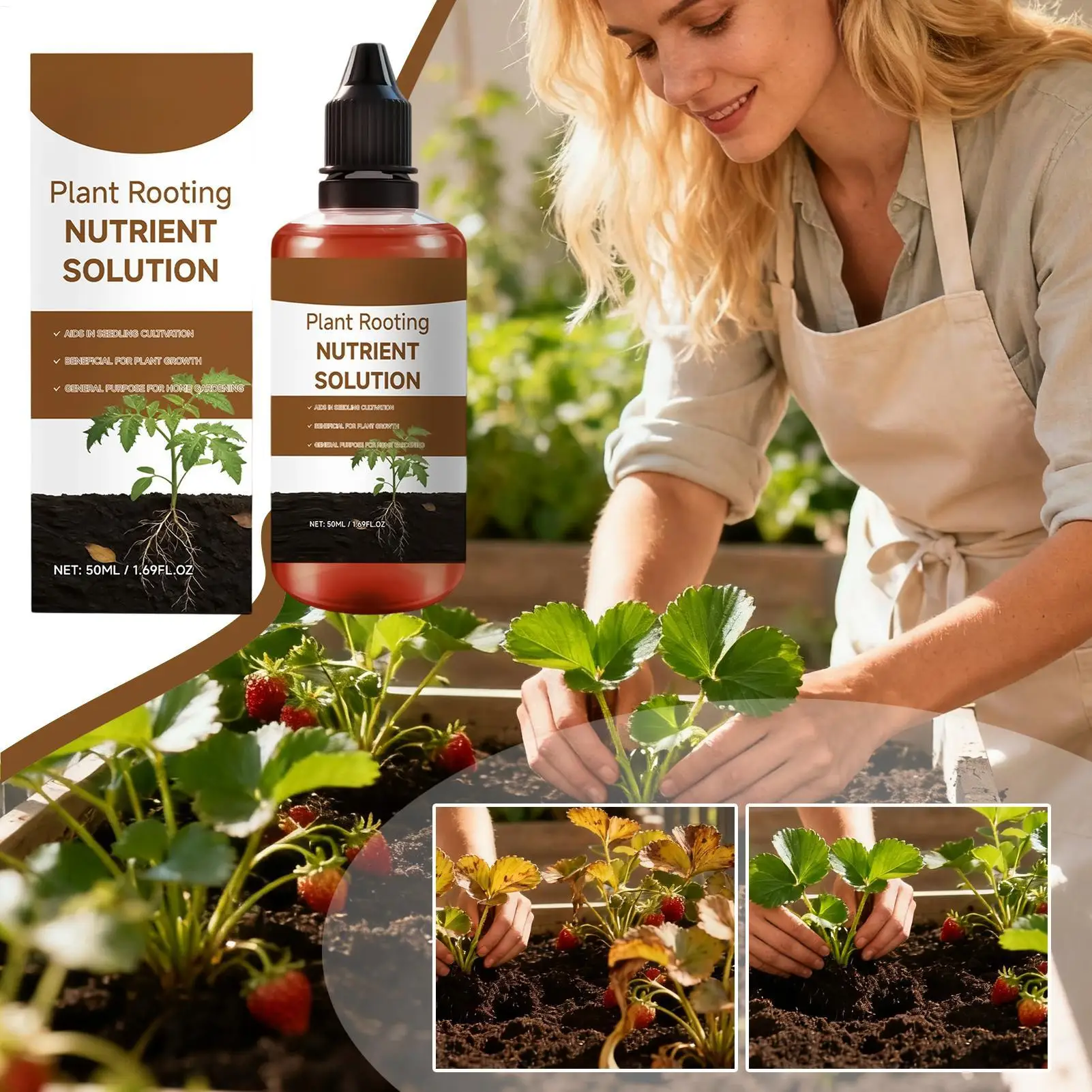 Liquid Rooting Booster 60ml Plant Root Stimulator Concentrate for Propagation Seedlings Cuttings Houseplants Pothos Monstera