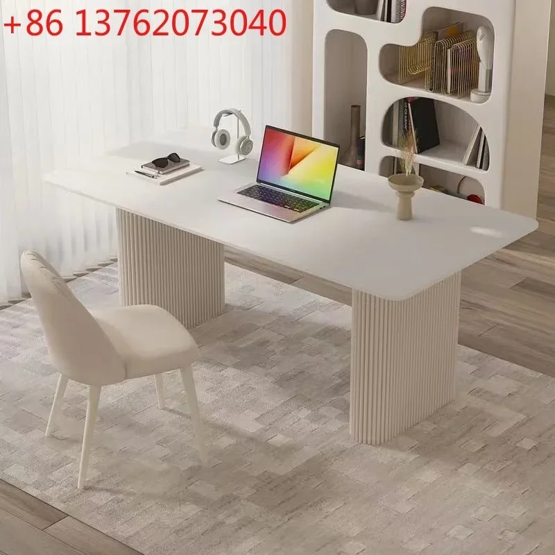 

Французский кремовый компьютерный стол из каменной плиты, современный, простой, легкий, роскошный, минималистичный, для дома