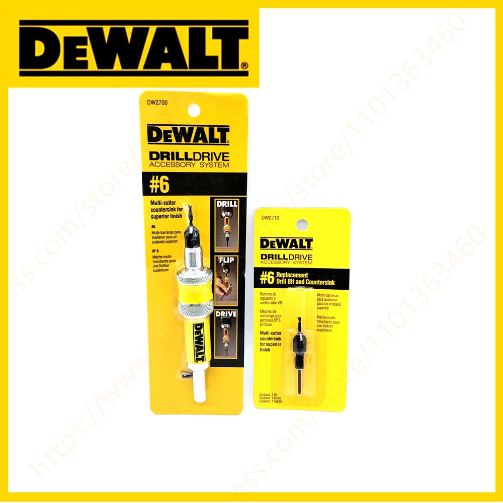 DEWALT DW2700 #6 Drill Drive Set Drill Flip Drive Complete Unit 2 In 1 Countersink Wood Drill Bit 6mm Accessories With DW2710