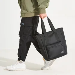 Men's One Shoulder Casual Bag Large Capacity Men's and Women's Handbags Simple Tote Bag Waterproof Black Underarm Bag
