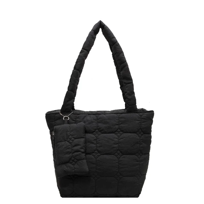 Damen-Einkaufstasche, koreanische Version, modische Handtasche, große Kapazität, Schlüsseltasche, Zubehör, Soft Go Shopping, Campus-Umhängetasche – Detail 6