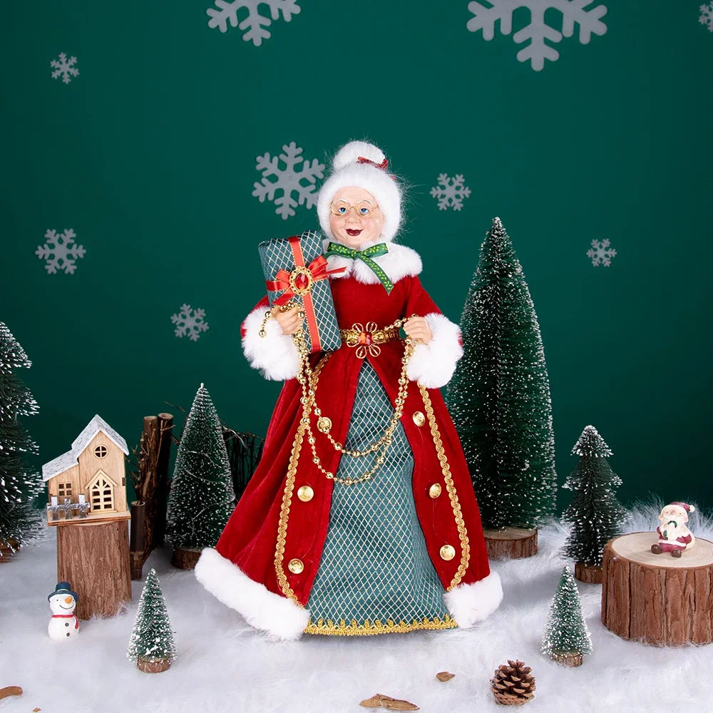 Santa Claus Decoration Christmas Tree Ornaments Santa Claus Doll Grandpa and Grandma New Year Home Decoration Happy NewYear