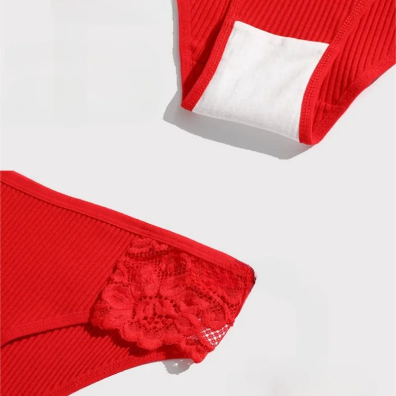 3 ks/sada dámských bavlněných kalhotek s nízkým pasem, spodní prádlo, patchworkové krajkové kalhotky, dámské měkké kalhotky, sexy spodní prádlo, velikost S-XL - náhled 6