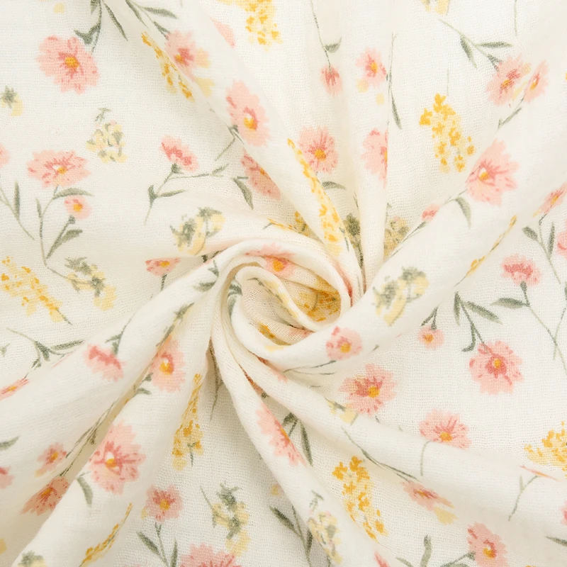 135x50/500CM 100% Cotton Soft Double-layer Crepe Printing Fabric For Pajamas, Blanket,Children\'s Clothing Handmade DIY Fabric