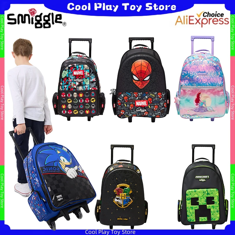 Genuine Australia Smiggle Trolley Backpack Children School Bag Travel Luggage Anime Backpack Gift