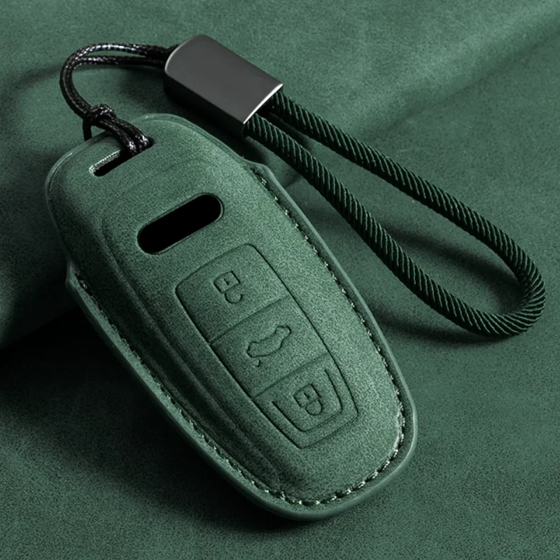 

Замша для Audi A3 A4 B9 A6 A7 4K A8 E-tron Q5 Q8 C8 D5 SQ8 Чехол для автомобильного дистанционного ключа Чехол для автомобильного брелока Защитная сумка для ключей