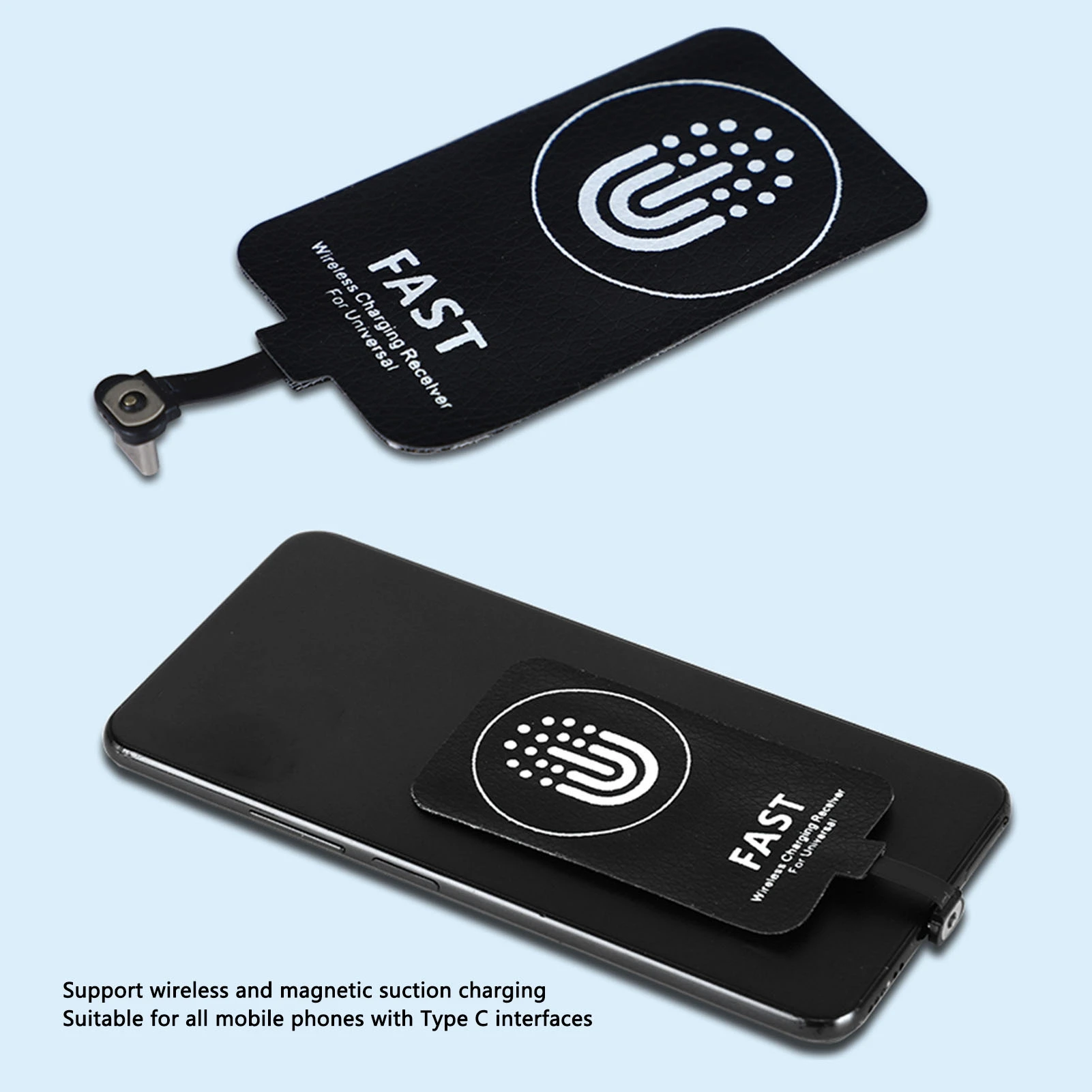 جهاز استقبال شحن لاسلكي رفيع من النوع C طراز KY 01 USB C لحماية الجهد الزائد للهواتف المحمولة