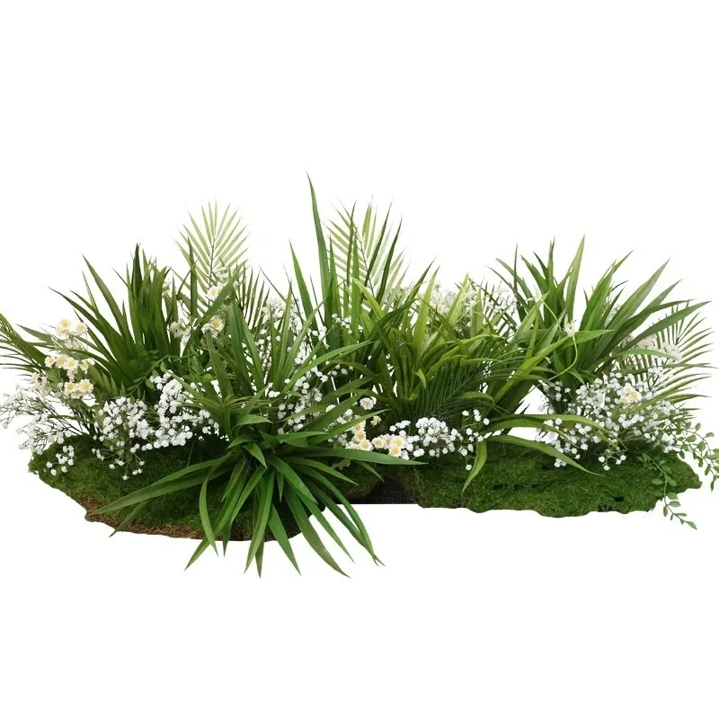 Simulated mossy green plant indoor fake  fake grass landscape soft flower box flower art grass arrangement from