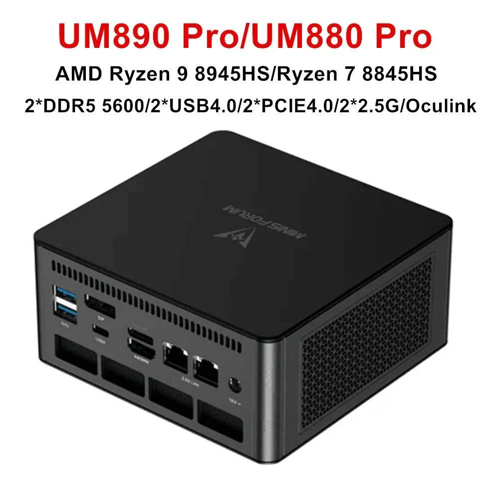 MINISFORUM Mini PC Gaming UM890 UM880 UM790 Pro AMD R9 8945HS 7940HS R7 8845HS 2*USB4.0 DDR5 2*PCIE4.0 Mini Gamer Computer WiFi6